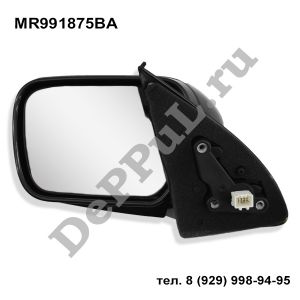 Зеркало наружнее заднего вида черное  З-контакт. левое (L) Mitsubishi Outlander | MR991875BA | DE991875BAM
